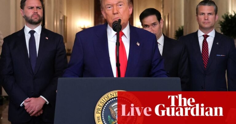 Israel-Iran war live: Trump says Iran’s key nuclear facilities ‘obliterated’ in US strikes and that Tehran must now make peace | Israel
