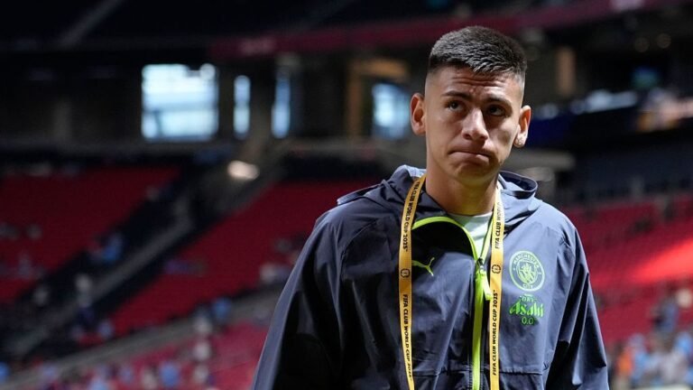 Man City's Claudio Echeverri misses training, in boot