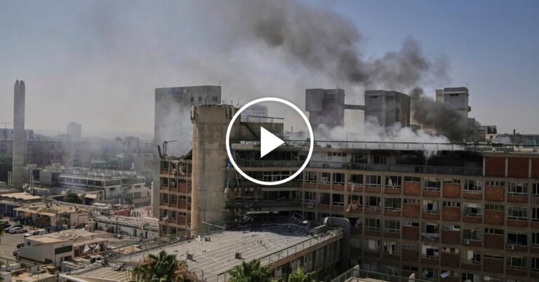Smoke Billows From Israeli Hospital After Iranian Missile Strike